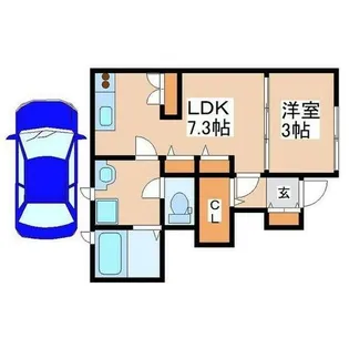 1LDKの間取り画像