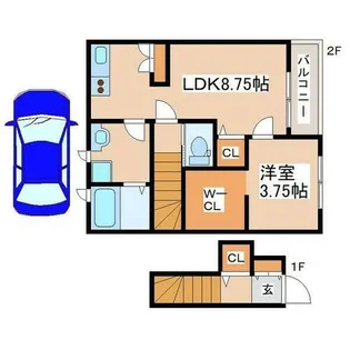 モスフロックス御着【2階】の間取り