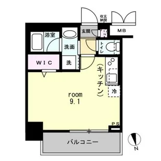 エグゼ難波南Ⅱ【4階】の間取り