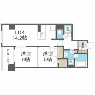 グレンパーク梅田北【5階】の間取り