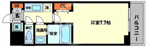 サムティ夕凪LUKSUS【6階】の間取り