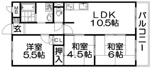 マンションリバティグリーン【3階】の間取り