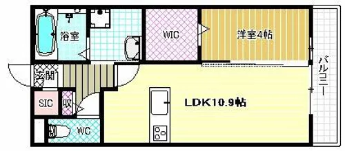 グランディール松原【1階】の間取り