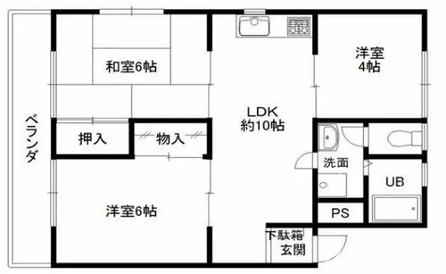 清水マンション【1階】の間取り