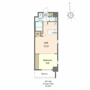 S-RESIDENCE大濠公園achieve【401号室】の間取り