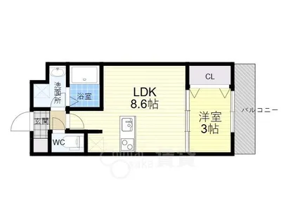 AILE東中浜【3階】の間取り