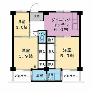 ビレッジハウス伏屋10号棟【4階】の間取り