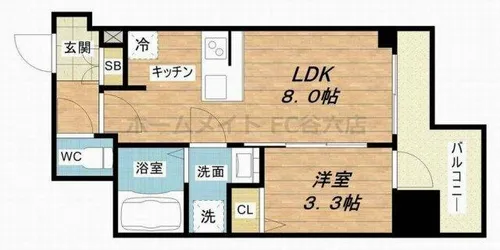 プレサンス北浜オリジン【8階】の間取り