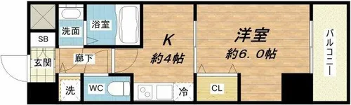 フロンティアコート堺筋本町【10階】の間取り