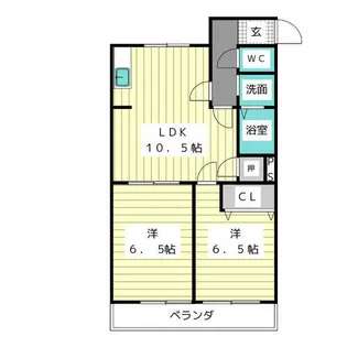 スカイハイツ A棟【2階】の間取り