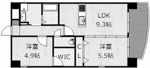 ザ.ヒルズ戸畑【3階】の間取り