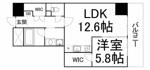 船場ミッドキューブ【13階】の間取り