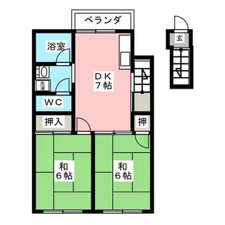 サンハイツ赤塚【2階】の間取り