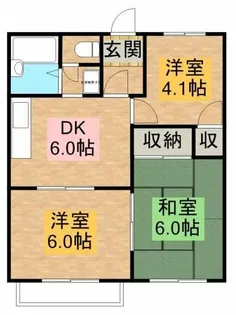 ルネパーク岸和田【1階】の間取り