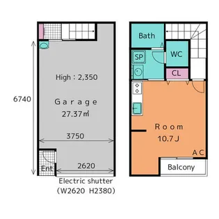 1Rの間取り画像
