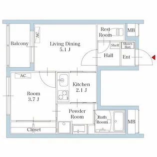 リアンレガーロ平尾ステーション【4階】の間取り