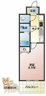 1Kの間取り画像