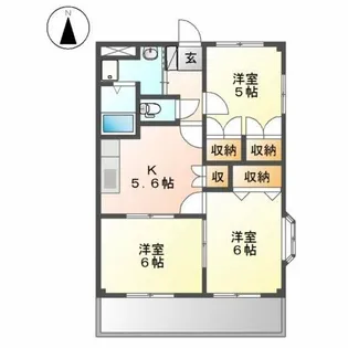 エバールミナス志乃【2階】の間取り