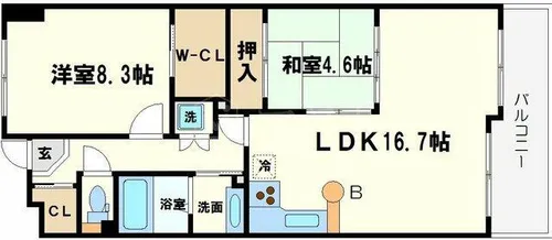 ネット堺筋クレア【8階】の間取り