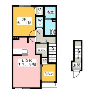 1LDKの間取り画像