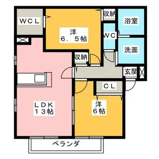 レジデンス神ノ倉B【2階】の間取り