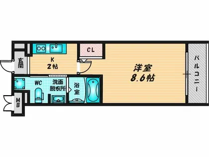M‘sマンション長栄寺【4階】の間取り