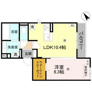 ENCHANTE大久保駅前【2階】の間取り