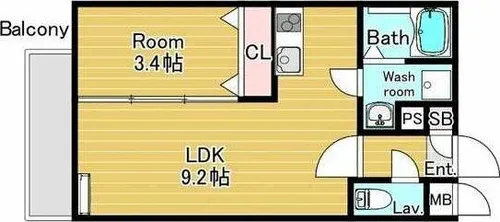 ジーメゾン泉大津豊中【301号室】の間取り
