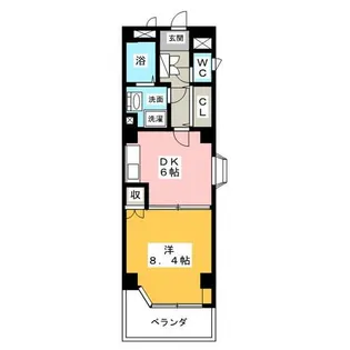 1DKの間取り画像