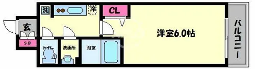 ファステート大阪上本町ソーレ【9階】の間取り