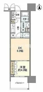 オーパスレジデンス心斎橋サウス【906号室】の間取り