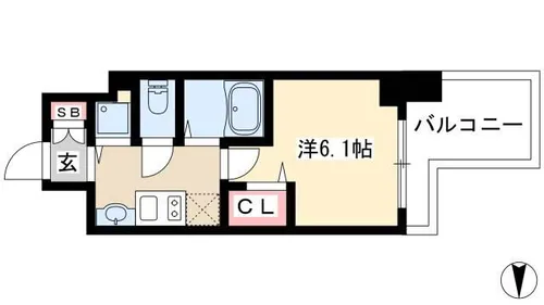 プレサンス錦プレミアム【1305号室】の間取り