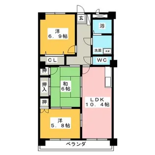 岩倉ヒルズ【3階】の間取り