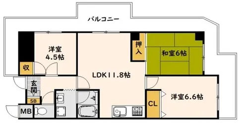 サンロイヤル北六甲【701号室】の間取り