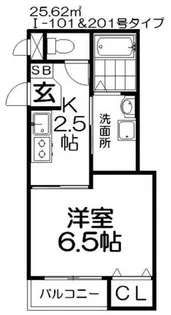グランメールⅠ【101号室】の間取り