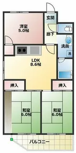 ウエストサイド【3階】の間取り