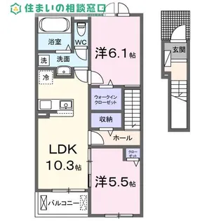 愛知県岡崎市真伝吉祥1丁目【アパート】の間取り