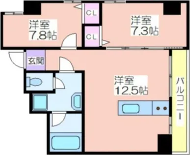 ヴェルデュール住吉【402号室】の間取り