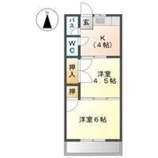 新神戸コーポ【2C号室】の間取り