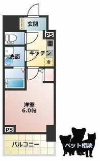 エスリードレジデンス大阪本町【6階】の間取り