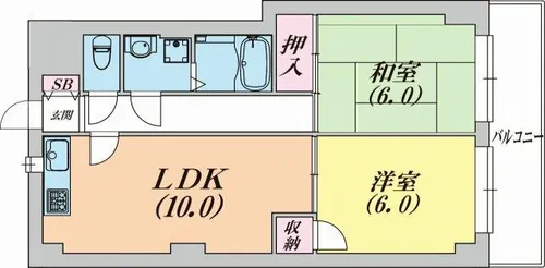 グランディアミアモーレ鈴蘭台【3階】の間取り