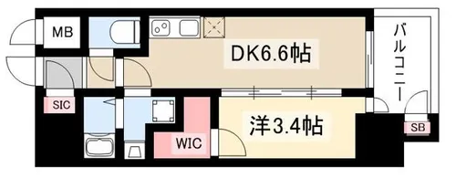 エステムコート名古屋新栄Ⅳネスト【703号室】の間取り