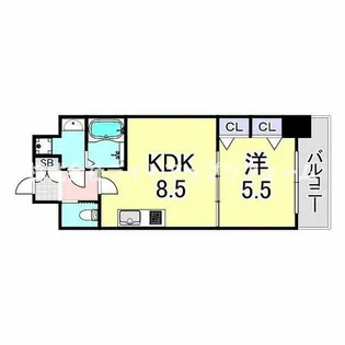 プレジオ神戸WEST【6階】の間取り