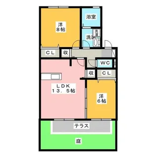 2LDKの間取り画像