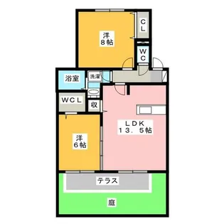 2LDKの間取り画像