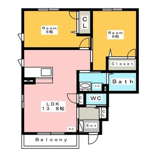 バトーエメロード A【1階】の間取り