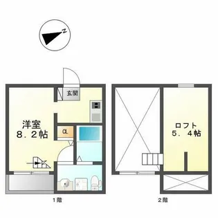 ロロつゆはし(RoRoつゆはし)【1階】の間取り