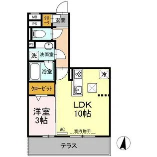グランツ八瑞仙【1階】の間取り