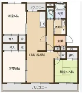 西新在家マンション【202号室】の間取り