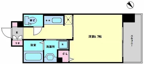 エイペックス大阪城西【7階】の間取り